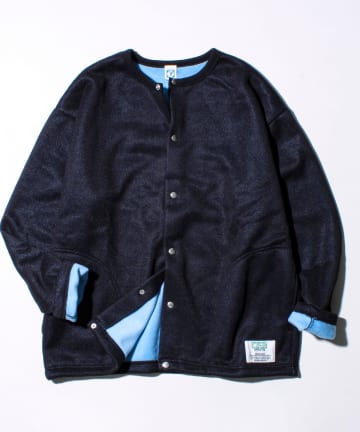 FREDY & GLOSTER(フレディ アンド グロスター) 【DISCUS】UNISEX インレイ裏シャギーボンディング配色 クルーカーデ