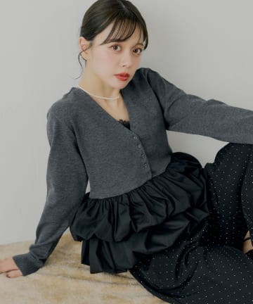 Chico(チコ) 【SALON by Chico】フリルドッキングチュニック