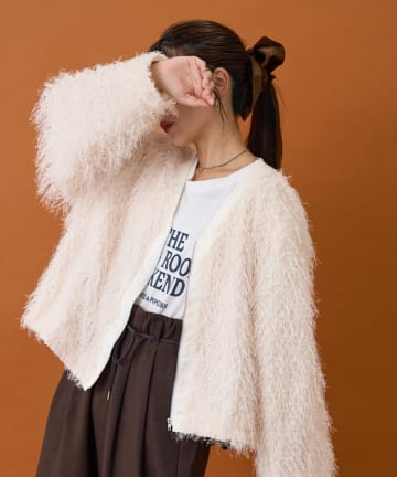 CIAOPANIC TYPY(チャオパニックティピー) VネックフェザーZIPジャケット