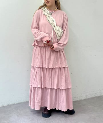 【2サイズ展開】ティアードカットワンピース