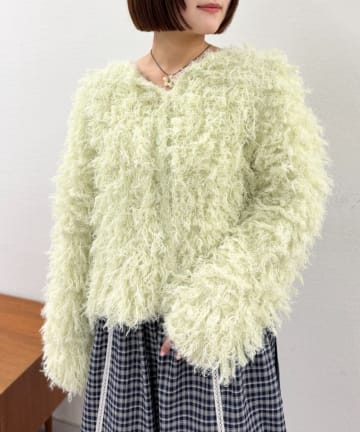 w closet(ダブルクローゼット) モシャモシャニットアウター