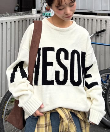 CIAOPANIC TYPY(チャオパニックティピー) 【UNISEX】ジャガードモールロゴニット