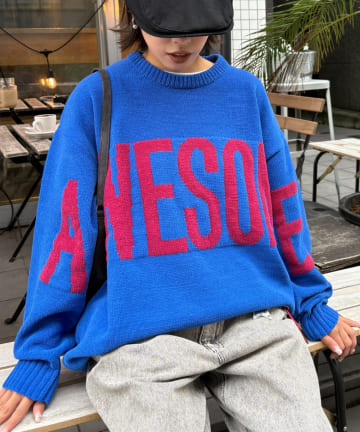 CIAOPANIC TYPY(チャオパニックティピー) 【UNISEX】ジャガードモールロゴニット