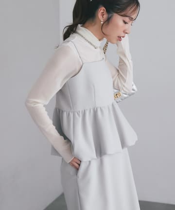 【セットアップ可・愛されバルーンデザイン】ダブルクロスバルーンキャミソール