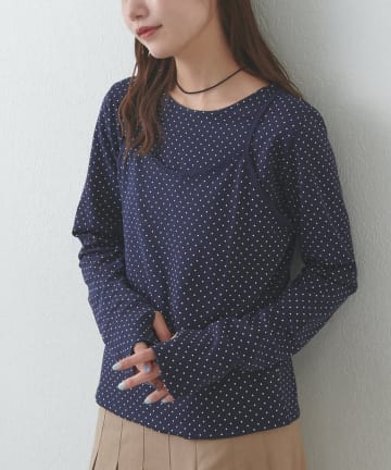 OUTLET(アウトレット) 【Discoat】【umm.】ドットキャミセットロンT