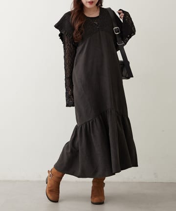 Remind me and forever(リマインドミーアンドフォーエバー) シャーリング裾切替ワンピース