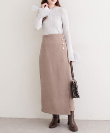 【WEB限定】千鳥柄巻き風スカート