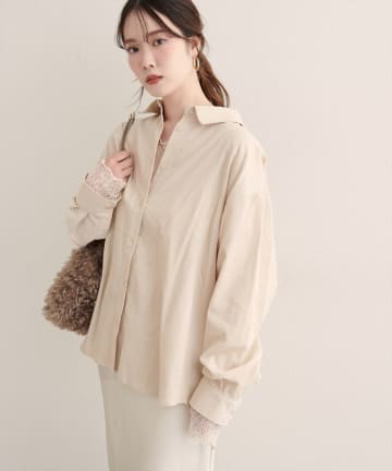 natural couture(ナチュラルクチュール) コーデュロイオーバーサイズシャツ