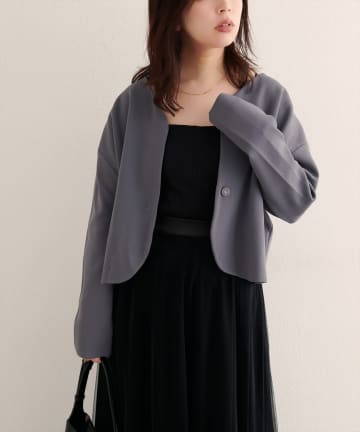 natural couture(ナチュラルクチュール) 【WEB限定】〈osono〉ウエストベルト付ニットジャケット