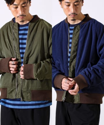 FREDY & GLOSTER(フレディ アンド グロスター) 【ナイロン×フリース】2WAY リバーシブルボンバージャケット MA-1