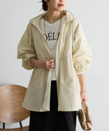 Jena　espace merveilleux(ジェナ　エスパスメルヴェイユ) 【フード取り外し可能】ウエストシャーリングジャケット