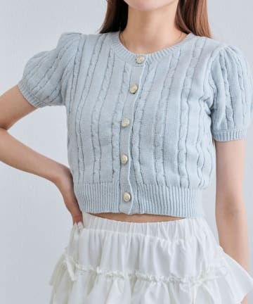 NICE CLAUP / OLIVE des OLIVE OUTLET(ナイスクラップ  / オリーブ デ オリーブ アウトレット) 【OLIVE des OLIVE】ふわふわ金ボタンニット