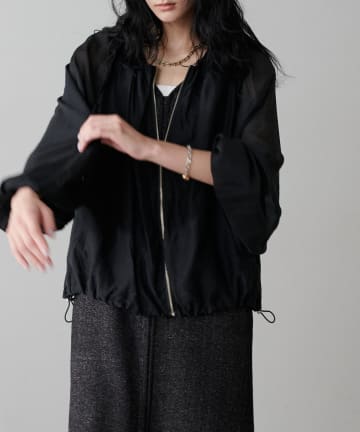 NICE CLAUP / OLIVE des OLIVE OUTLET(ナイスクラップ  / オリーブ デ オリーブ アウトレット) 【LARUTA】ビンテージシアーボイルギャザーブルゾン