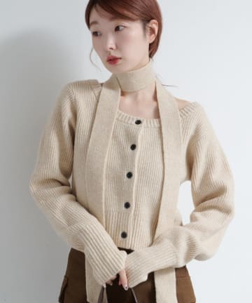 Kastane(カスタネ) ボウタイニットカーディガン