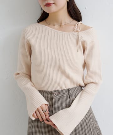 Kastane(カスタネ) 【ボーダー&無地】デザインリブニット