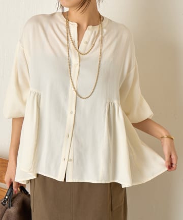 Jena　espace merveilleux(ジェナ　エスパスメルヴェイユ) バック切替ギャザーブラウス