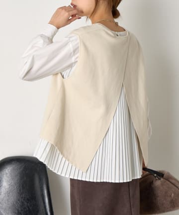 Jena　espace merveilleux(ジェナ　エスパスメルヴェイユ) 【体系カバー/2点セット】ベストセットプリーツブラウス
