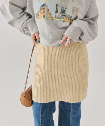 スパンコールニットスカート