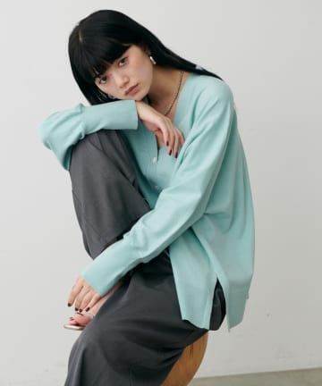 LARUTA(ラルータ) テロモチドルマンスリーブニットカーディガン