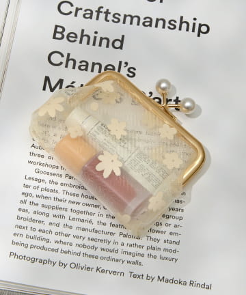 Lattice(ラティス) フラワーメッシュがま口ポーチ