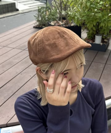 コーデュロイハンチングキャップ