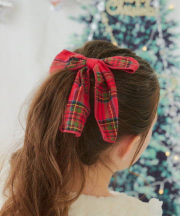 Lattice(ラティス) 【KIDS/クリスマス】チェックリボンクリップ