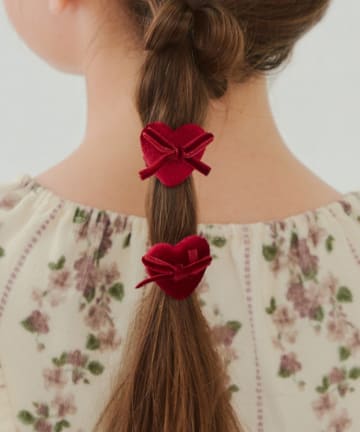 Lattice(ラティス) 【KIDS/クリスマス】ベロアハートヘアゴムセット(2P)