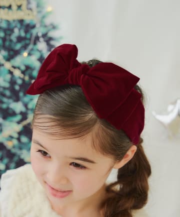 Lattice(ラティス) 【KIDS/クリスマス】ベロアリボンカチューシャ