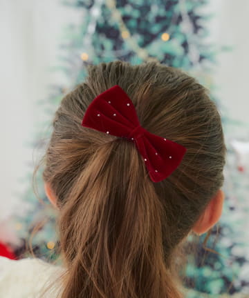 Lattice(ラティス) 【KIDS/クリスマス】ベロアリボンクリップセット(2P)