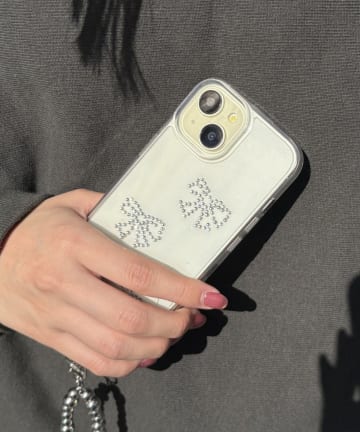 Lattice(ラティス) ストーンリボンスマホケース(iPhone15)