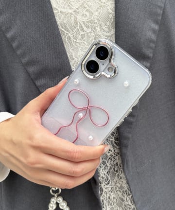 パールリボンスマホケース(iPhone16)