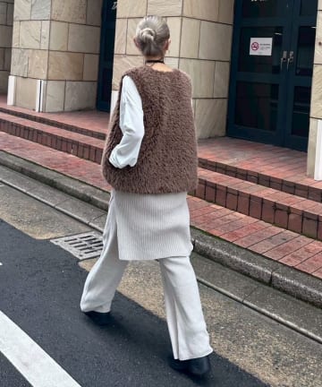 CIAOPANIC TYPY(チャオパニックティピー) 【PON企画】スタイルアップモールニットフレアパンツ