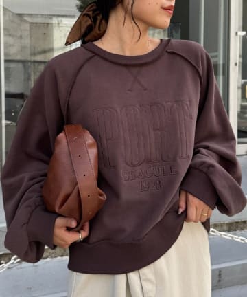 CIAOPANIC TYPY(チャオパニックティピー) スウェードタッチ裏毛ロゴ刺繍スウェット