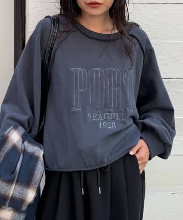 CIAOPANIC TYPY(チャオパニックティピー) スウェードタッチ裏毛ロゴ刺繍スウェット