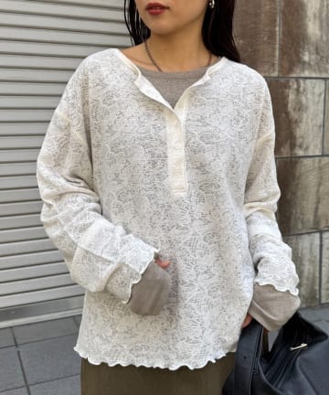 CIAOPANIC TYPY(チャオパニックティピー) ２wayシアージャガードレースヘンリーネックTee