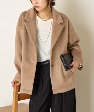 Jena　espace merveilleux(ジェナ　エスパスメルヴェイユ) テーラードシャギーコート