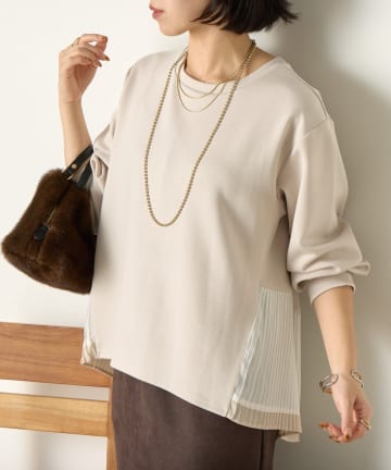 Jena　espace merveilleux(ジェナ　エスパスメルヴェイユ) 裾プリーツボンディングカットソー