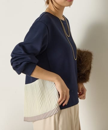 Jena　espace merveilleux(ジェナ　エスパスメルヴェイユ) 裾プリーツボンディングカットソー