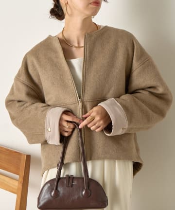 Jena　espace merveilleux(ジェナ　エスパスメルヴェイユ) 袖口切替コクーンジャケット