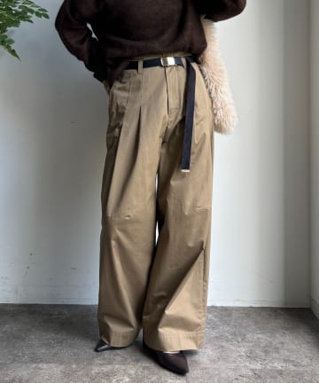 DOUDOU(ドゥドゥ) ツイルワイドカーブパンツ