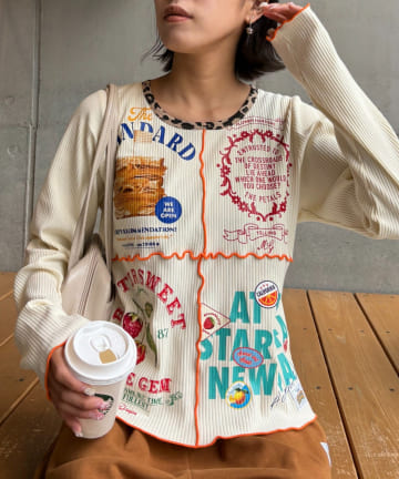 CIAOPANIC TYPY(チャオパニックティピー) ★【HELLO.SANFRANCISCO/ハローサンフランシスコ】パッチワークプリントトップス