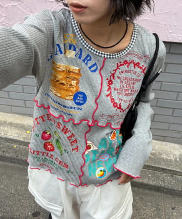 CIAOPANIC TYPY(チャオパニックティピー) ★【HELLO.SANFRANCISCO/ハローサンフランシスコ】パッチワークプリントトップス