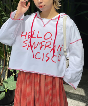 CIAOPANIC(チャオパニック) 【HELLO.SANFRANCISCO/ハローサンフランシスコ】フーディープリントパーカー