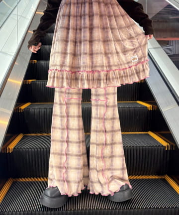 CIAOPANIC TYPY(チャオパニックティピー) ★【HELLO.SANFRANCISCO/ハローサンフランシスコ】チェックメロー切り替えフレアパンツ
