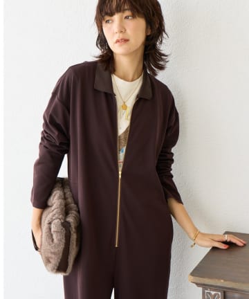 RIVE DROITE(リヴドロワ) 【着心地抜群】ポロカラーロンパース