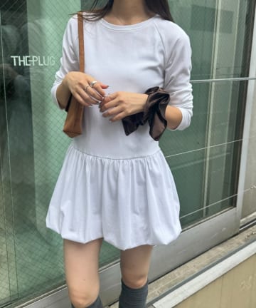 CIAOPANIC TYPY(チャオパニックティピー) 【UNISEX】スウェットやニットのインナーに◎裾バルーンチュニックリブロンTEE