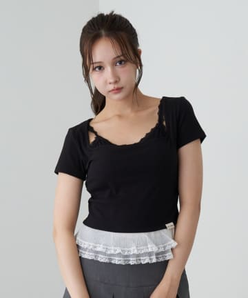 OUTLET(アウトレット) 【RAY CASSIN】ランジェリーレイヤードTシャツ