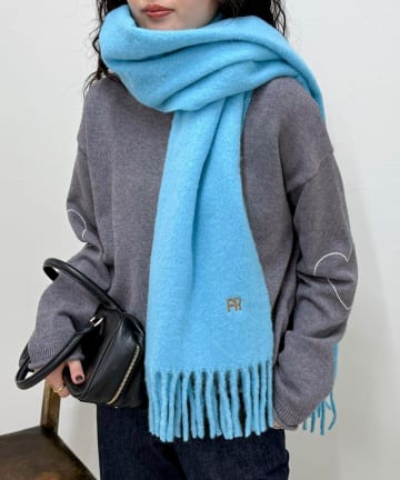 FREDY & GLOSTER(フレディ アンド グロスター) ライトブークレ無地マフラー45