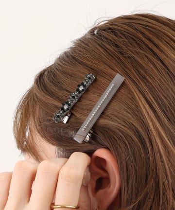 3COINS(スリーコインズ) フラワービジュークリップ2個セット