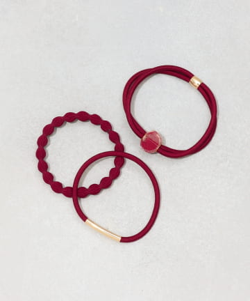 3COINS(スリーコインズ) チェックボールポニー3個セット